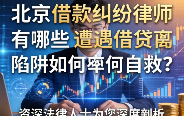 北京借款纠纷律师有哪些？遭遇借贷陷阱如何自救？资深法律人士为您深度剖析
