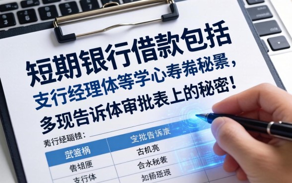 短期银行借款包括哪些？支行经理告诉你审批表上的秘密