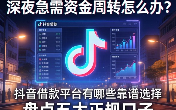 深夜急需资金周转怎么办？抖音借款平台有哪些靠谱选择？盘点五大正规口子