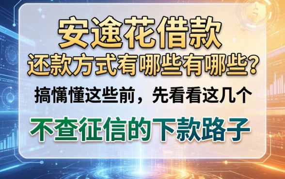 安逸花借款的还款方式有哪些？搞不懂这些前，先看看这几个不查征信的下款路子