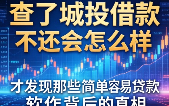 我查了城投借款不还会怎么样，才发现那些简单容易贷款软件背后的真相