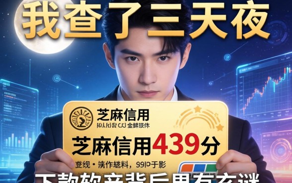 我查了三天三夜，发现芝麻信用439分下款的软件背后另有玄机