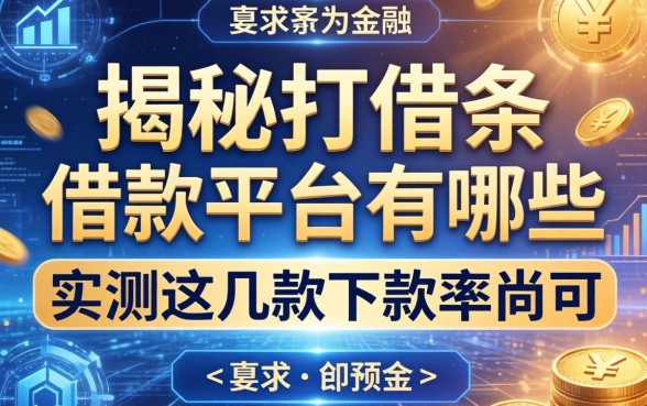 揭秘打借条借款平台有哪些，实测这几款下款率尚可