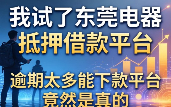 我试了东莞电器抵押借款平台，发现逾期太多能下款平台竟然是真的