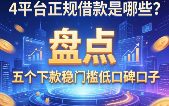 4个平台正规借款是哪些？盘点五个下款稳门槛低的口碑口子