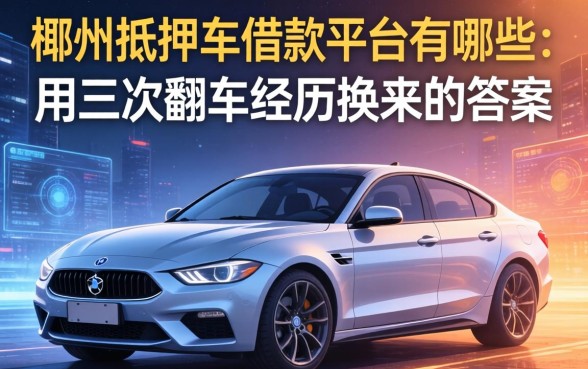 郴州抵押车借款平台有哪些？我用三次翻车经历换来的答案