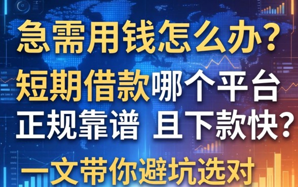 急需用钱怎么办？短期借款哪个平台正规靠谱且下款快？一文带你避坑选对
