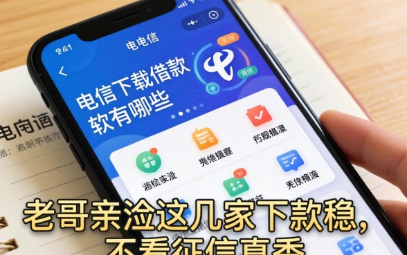 电信下载借款软件有哪些？老哥亲测这几家下款稳，不看征信真香