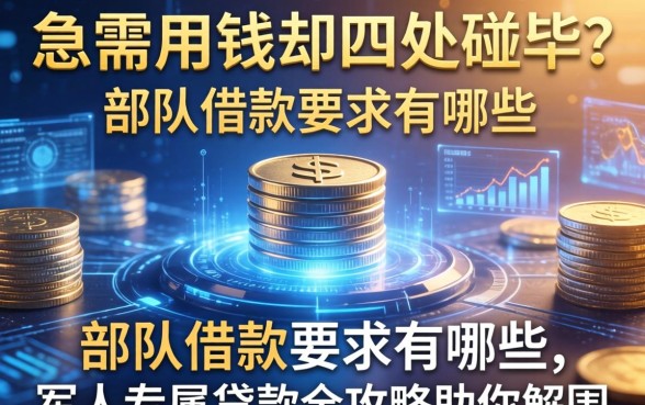急需用钱却四处碰壁？部队借款要求有哪些，军人专属贷款全攻略助你解围