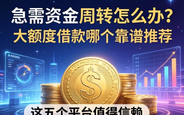 急需资金周转怎么办？大额度借款哪个靠谱推荐？这五个平台值得信赖