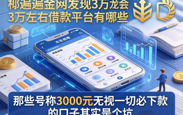 我翻遍全网发现3万左右借款平台有哪些，那些号称3000元无视一切必下款的口子其实是个坑