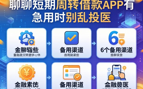 聊聊短期周转借款app有哪些6个备用渠道，急用时别乱投医