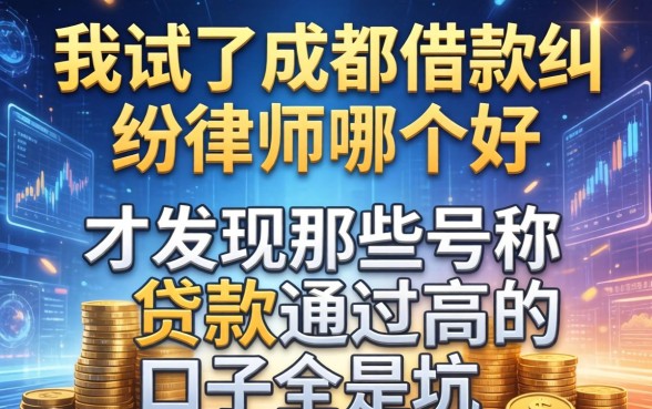 我试了成都借款纠纷律师哪个好，才发现那些号称贷款通过高的口子全是坑
