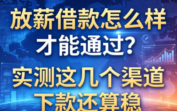 放薪借款怎么样才能通过？实测这几个渠道下款还算稳