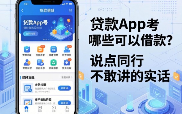 贷款app还有哪些可以借款？说点同行不敢讲的实话