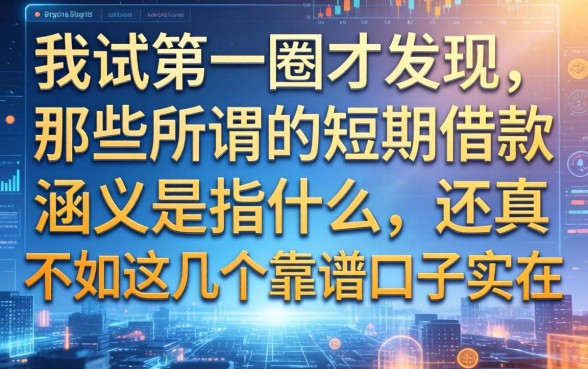 我试了一圈才发现，那些所谓的短期借款涵义是指什么，还真不如这几个靠谱口子实在