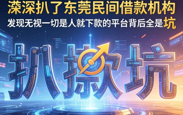 我深扒了东莞民间借款机构，发现无视一切是人就下款的平台背后全是坑