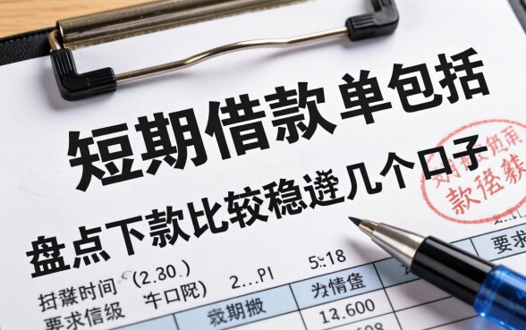 短期借款的单据包括哪些？盘点下款比较稳的几个口子