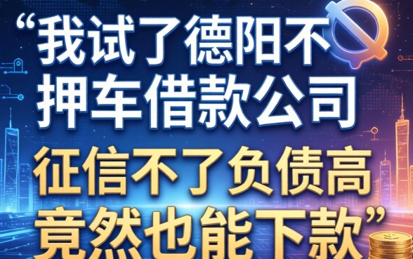 我试了德阳不押车借款公司，征信不好负债高竟然也能下款
