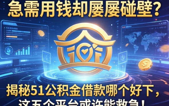 急需用钱却屡屡碰壁？揭秘51公积金借款哪个好下，这五个平台或许能救急！
