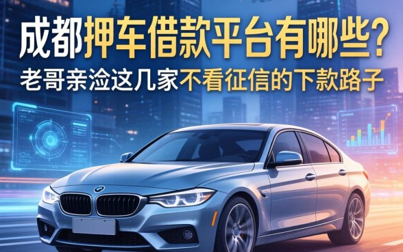 成都押车借款平台有哪些？老哥亲测这几家不看征信的下款路子