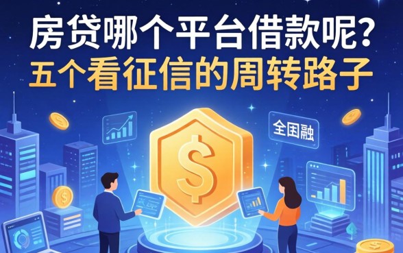 房贷在哪个平台借款呢？分享五个不看征信的周转路子