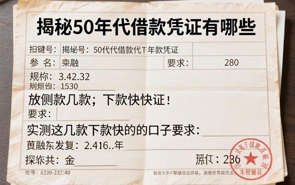揭秘50年代借款凭证有哪些,实测这几款下款快的口子
