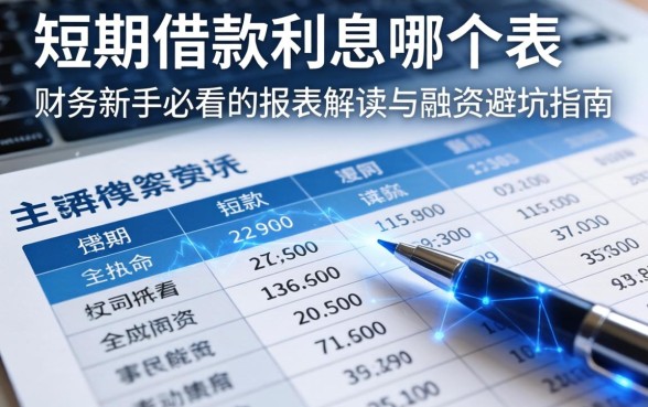 短期借款利息在哪个表？财务新手必看的报表解读与融资避坑指南