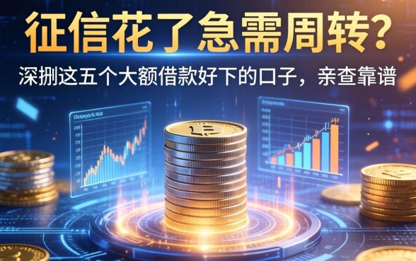 征信花了急需周转？深扒这五个大额借款好下的口子，亲测靠谱
