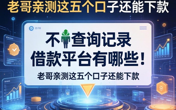 不看查询记录的借款平台有哪些呢，老哥亲测这五个口子还能下款