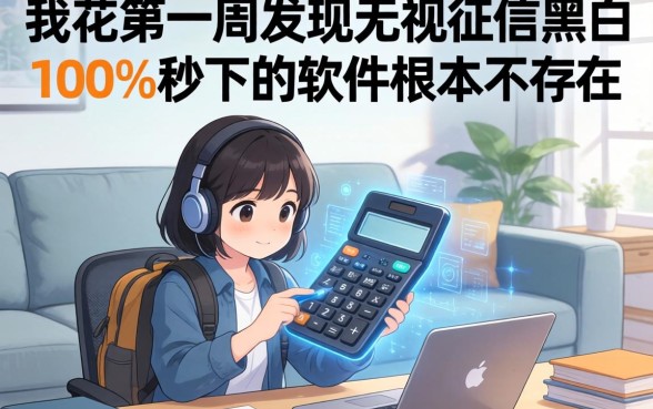 我花了一周整理，发现无视征信黑白100%秒下的软件根本不存在