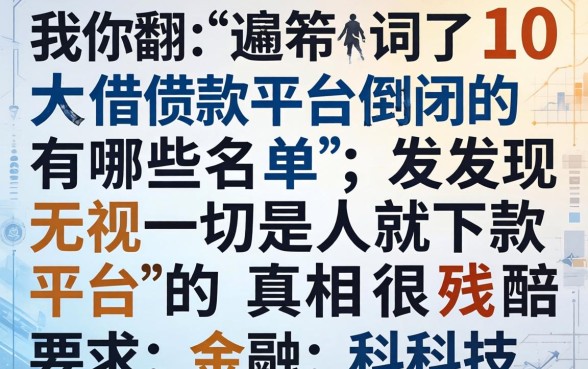 我翻遍了10大借款平台倒闭的有哪些名单，发现无视一切是人就下款平台的真相很残酷