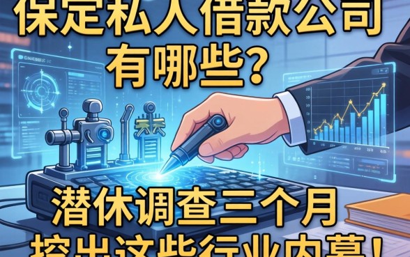 保定私人借款公司有哪些？我潜伏调查三个月，挖出这些行业内幕