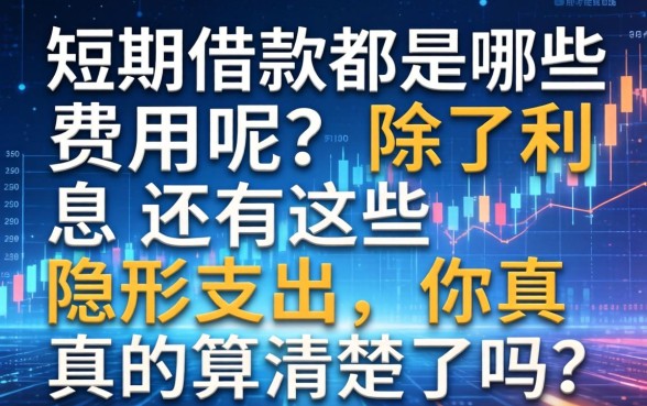 短期借款都是哪些费用呢？除了利息还有这些隐形支出，你真的算清楚了吗？
