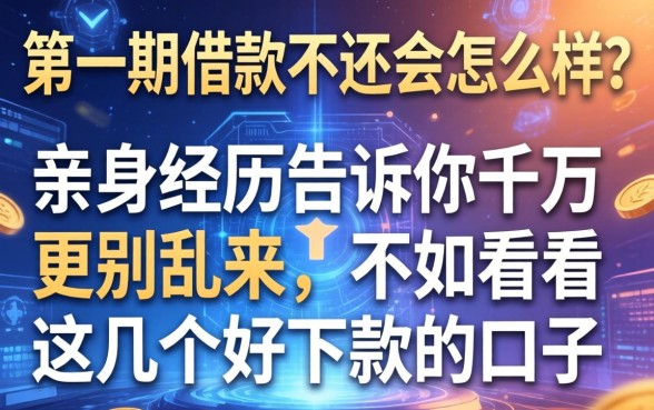 第一期借款不还会怎么样？亲身经历告诉你千万别乱来，不如看看这几个好下款的口子