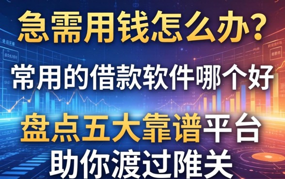 急需用钱怎么办？常用的借款软件哪个好？盘点五大靠谱平台助你渡过难关