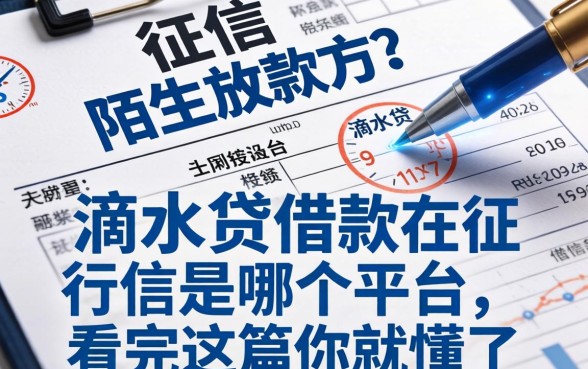 征信报告上出现陌生放款方？滴水贷借款在征信是哪个平台，看完这篇你就懂了