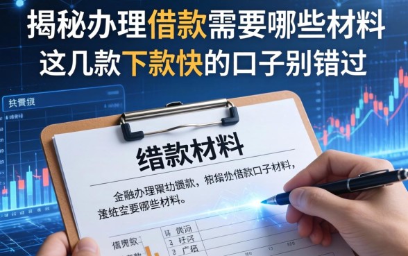 揭秘办理借款需要哪些材料，这几款下款快的口子别错过