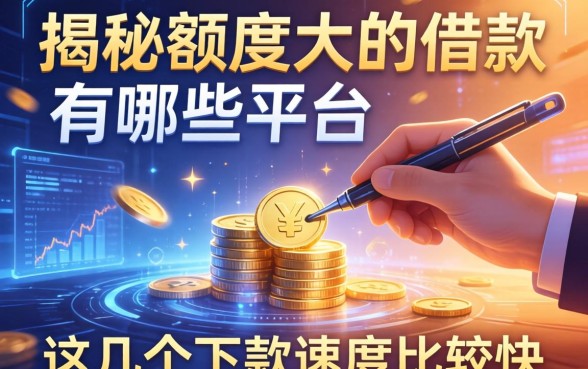 揭秘额度大的借款有哪些平台，这几个下款速度比较快