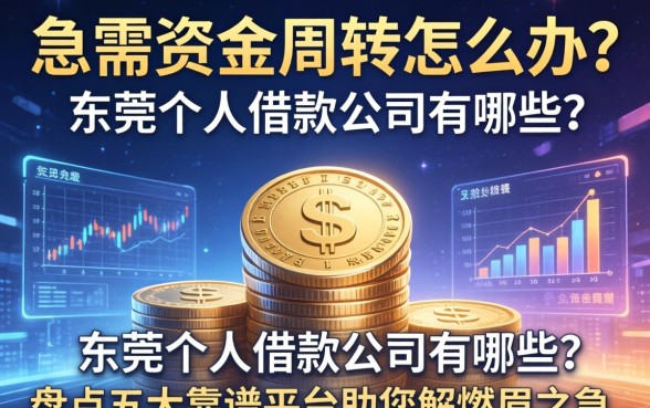 急需资金周转怎么办？东莞个人借款公司有哪些？盘点五大靠谱平台助您解燃眉之急