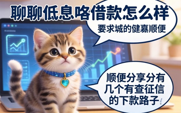 聊聊低息喵借款怎么样，顺便分享几个不查征信的下款路子