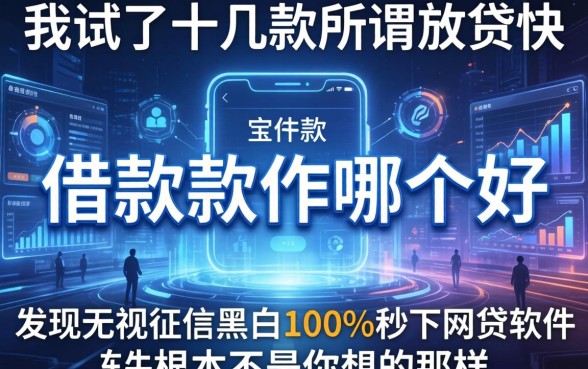 我试了十几款所谓放贷快的借款软件哪个好，发现无视征信黑白100%秒下网贷软件根本不是你想的那样