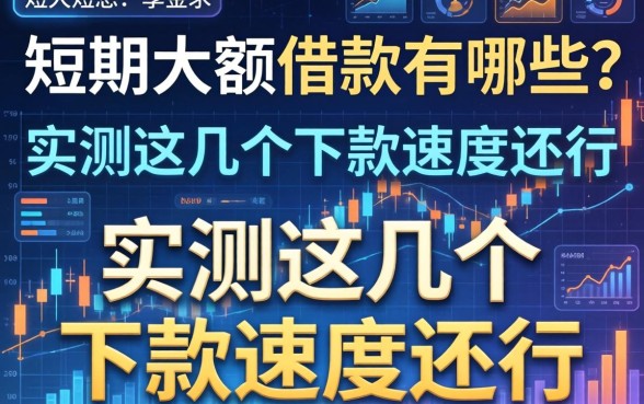 短期大额借款有哪些？实测这几个下款速度还行