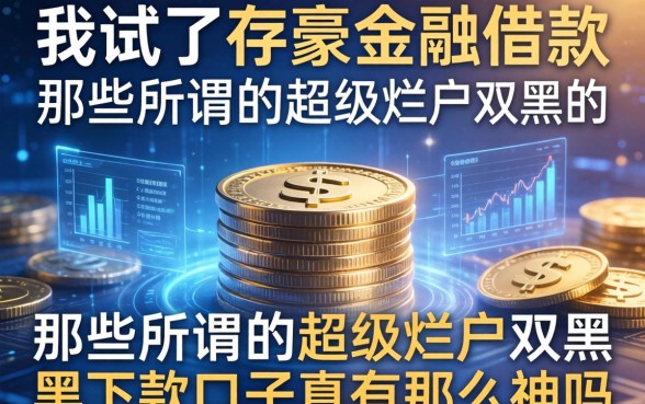 我试了存豪金融借款，那些所谓的超级烂户双黑下款口子真有那么神吗