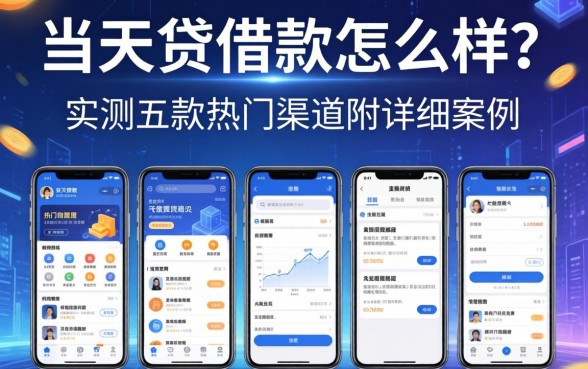 当天贷借款怎么样？实测五款热门渠道附详细案例