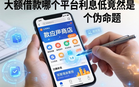我翻烂了手机应用商店，发现大额借款哪个平台利息低竟然是个伪命题