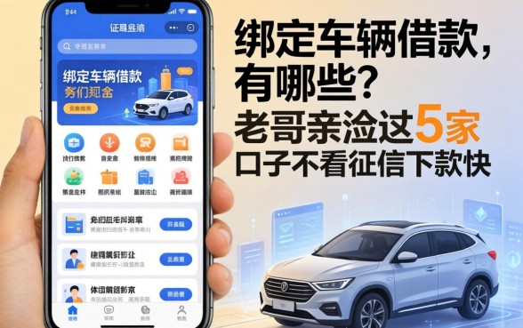绑定车辆借款软件有哪些？老哥亲测这5家口子不看征信下款快