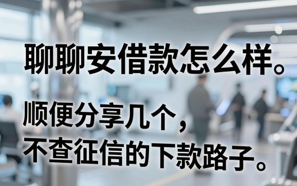 聊聊安借款怎么样,顺便分享几个不查征信的下款路子