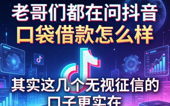 老哥们都在问抖音口袋借款怎么样，其实这几个无视征信的口子更实在