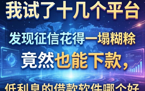 我试了十几个平台，发现征信花得一塌糊涂竟然也能下款，低利息的借款软件哪个好？